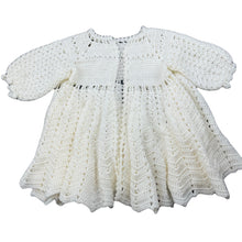 Load image into Gallery viewer, Girls handmade, crocheted cardigan, L: 33cm, armpit to armpit: 25cm, EUC, size 0-1,  