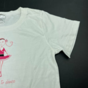 Girls Piccolina, white cotton t-shirt / top, EUC, size 7,  