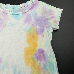 Girls Kids & Co, tied dyed cotton t-shirt / top, GUC, size 7,  