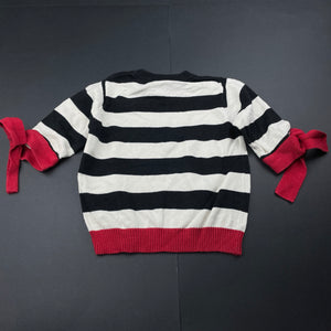 Girls Cutie Co, striped knitted lightweight sweater / top, GUC, size 3,  