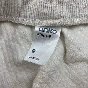 Girls Anko, beige track pants, elasticated, Inside leg: 51cm, FUC, size 9,  