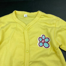 Load image into Gallery viewer, Girls yellow, cotton coverall / romper, flower, GUC, size 0000,  