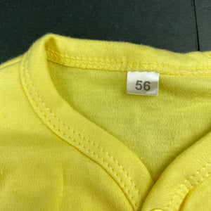 Girls yellow, cotton coverall / romper, flower, GUC, size 0000,  