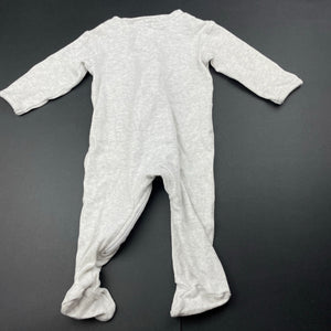 unisex Anko, grey cotton zip coverall / romper, GUC, size 00,  