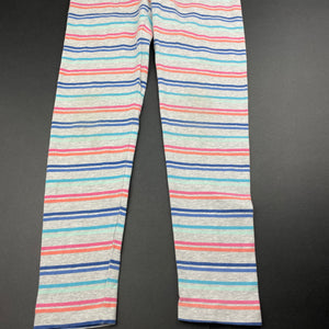 Girls Target, striped stretchy leggings, Inside leg: 49cm, FUC, size 8,  