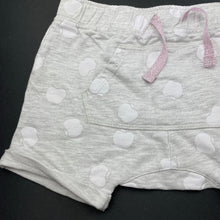 Load image into Gallery viewer, Girls Kids &amp; Co, grey marle shorts, elasticated, apples, GUC, size 1,  