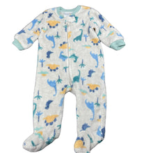 Load image into Gallery viewer, Boys Anko, soft fleece zip coverall / romper, dinosaurs, GUC, size 00,  