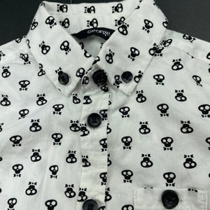 Boys George, lightweight cotton short sleeve shirt, skulls, EUC, size 0,  