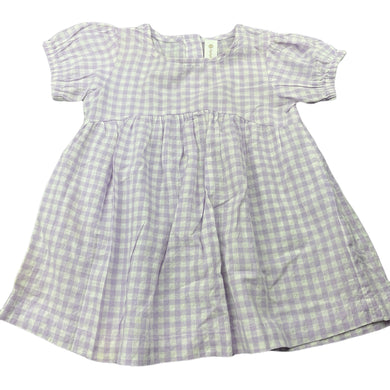 Girls Dymples, lightweight purple gingham dress, GUC, size 0, L: 37cm