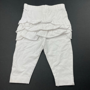 Girls Dymples, white ruffle leggings / bottoms, GUC, size 000,  