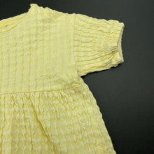 Load image into Gallery viewer, Girls Zara, textured lemon cotton / viscose dress, EUC, size 1, L: 40cm