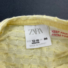 Load image into Gallery viewer, Girls Zara, textured lemon cotton / viscose dress, EUC, size 1, L: 40cm