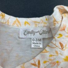 Load image into Gallery viewer, Girls Emily and Oliver, lightweight floral cotton bodysuit / romper, EUC, size 000,  