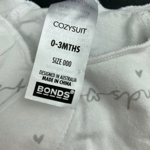 unisex Bonds, stretchy cozysuit coverall / romper, EUC, size 000,  