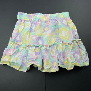 Girls KID, floral viscose skirt, elasticated, L: 26cm, EUC, size 2,  