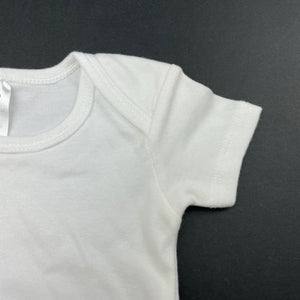 unisex Anko, white cotton bodysuit / romper, GUC, size 000,  
