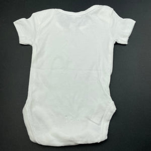 unisex Anko, white cotton bodysuit / romper, GUC, size 000,  