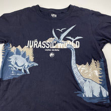 Load image into Gallery viewer, Boys Uniqlo, navy cotton t-shirt / top, dinosaurs, GUC, size 9-10,  