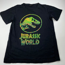 Load image into Gallery viewer, Boys Jurassic World, black cotton t-shirt / top, dinosaur, EUC, size 10,  