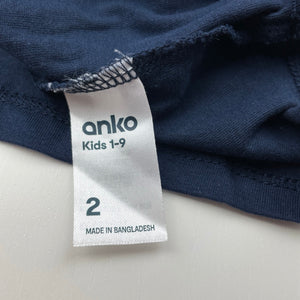 Boys Anko, navy cotton singlet / tank top, EUC, size 2,  