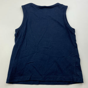 Boys Anko, navy cotton singlet / tank top, EUC, size 2,  