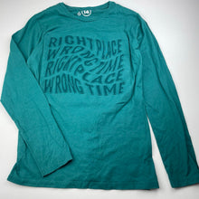 Load image into Gallery viewer, Boys KID, green cotton long sleeve t-shirt / top, EUC, size 14,  