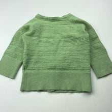 Load image into Gallery viewer, Girls Country Road, green &amp; silver wool blend cardigan / sweater, no size, armpit to armpit: 30.5cm, armpit to cuff: 21.5cm, GUC, size 6-7,  