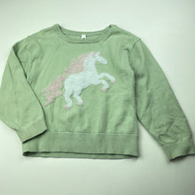 Load image into Gallery viewer, Girls KID, green knitted sweater / jumper, unicorn, FUC, size 4,  