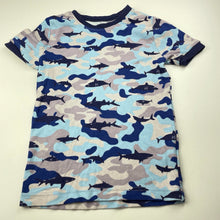 Load image into Gallery viewer, Boys Pekkle, soft cotton pyjama t-shirt / top, sharks, GUC, size 7,  
