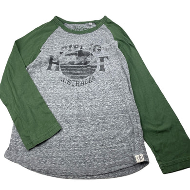 Boys Piping Hot, grey & green long sleeve t-shirt / top, GUC, size 7,  