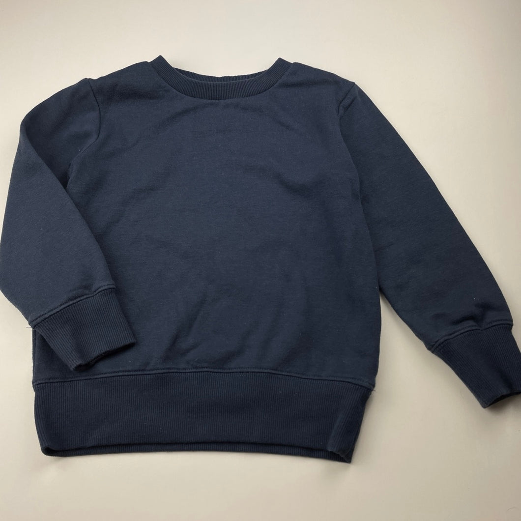 unisex Favourites, navy fleece lined sweater / jumper, EUC, size 5,  
