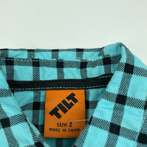 Boys Tilt, checked cotton short sleeve shirt, EUC, size 2,  