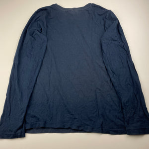 Girls Anko, navy cotton long sleeve pyjama top, GUC, size 12,  