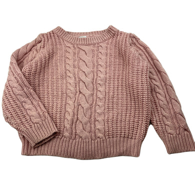 Girls Anko, pink cable knit sweater / jumper, GUC, size 4,  