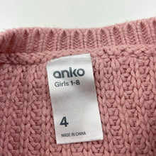 Load image into Gallery viewer, Girls Anko, pink cable knit sweater / jumper, GUC, size 4,  