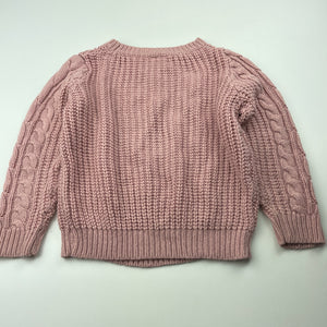 Girls Anko, pink cable knit sweater / jumper, GUC, size 4,  