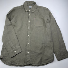 Load image into Gallery viewer, Boys ACADEMY ROOKIE, khaki linen long sleeve shirt, EUC, size 10,  