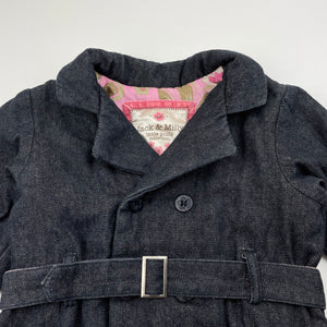 Girls Jack & Milly, wadded cotton jacket / coat, L: 45cm, GUC, size 2,  