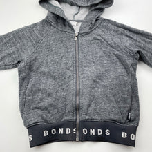 Load image into Gallery viewer, unisex Bonds, grey fleece lined zip hoodie sweater, GUC, size 3,  