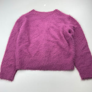 Girls Cotton On, embroidered soft fluffy cardigan / sweater, EUC, size 5-6,  