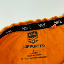 Load image into Gallery viewer, unisex NRL Supporter, West Tigers cotton t-shirt / top, GUC, size 5,  