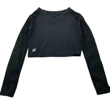 Load image into Gallery viewer, Girls SYLVIA P, black long sleeve cropped gymnastics top, EUC, size 6,  