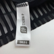 Load image into Gallery viewer, Girls SYLVIA P, black long sleeve cropped gymnastics top, EUC, size 6,  