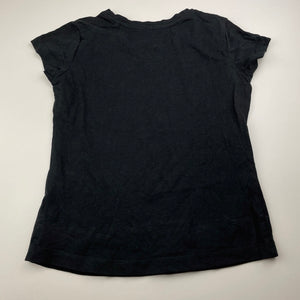 Girls Favourites, black organic cotton t-shirt / top, GUC, size 8,  