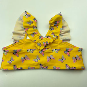 Girls H&M, yellow swim top, butterflies, EUC, size 7-8,  