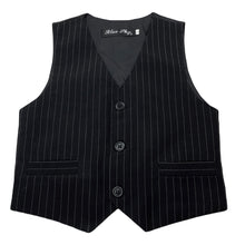 Load image into Gallery viewer, Boys Blue Sky, black &amp; white pinstripe waistcoat / vest, GUC, size 2,  