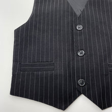 Load image into Gallery viewer, Boys Blue Sky, black &amp; white pinstripe waistcoat / vest, GUC, size 2,  