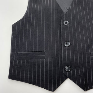 Boys Blue Sky, black & white pinstripe waistcoat / vest, GUC, size 2,  