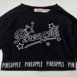 Girls Pineapple, cropped stretchy long sleeve top, EUC, size 9-10,  