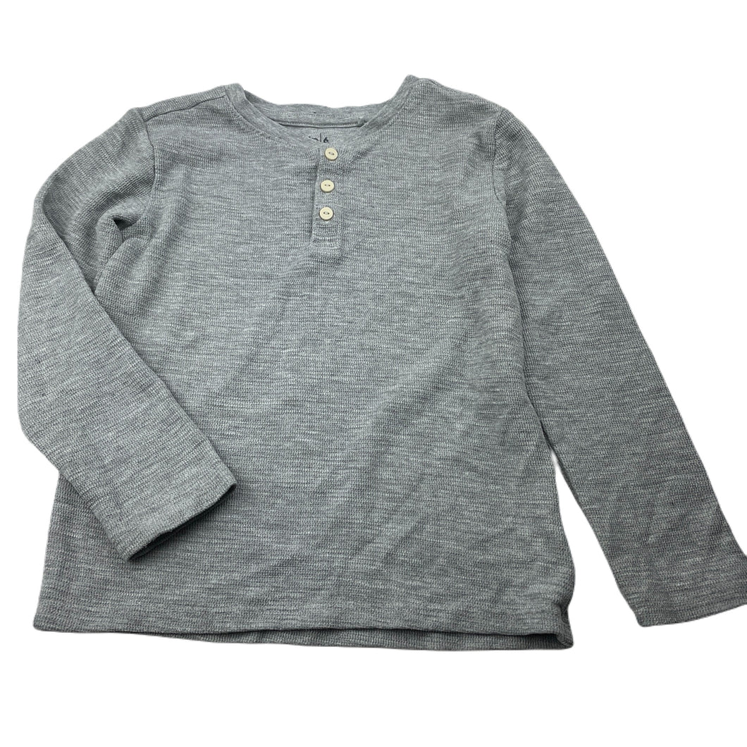 Boys Anko, grey waffle henley top, EUC, size 6,  